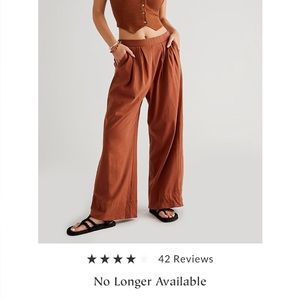 Free people beach Roxanne set pants in desert topaz, size L